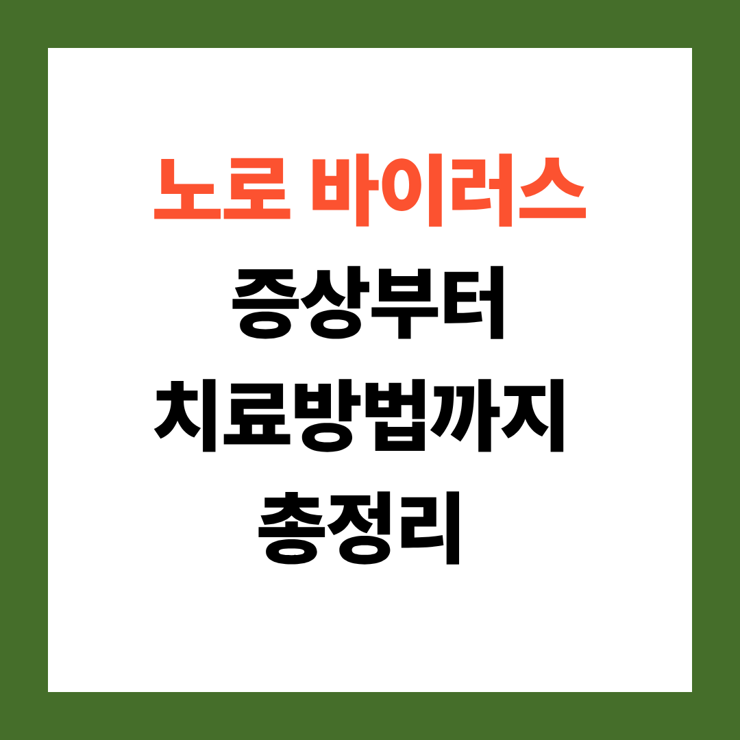 겨울 장염 원인 1위 노로 바이러스 치료법 정리