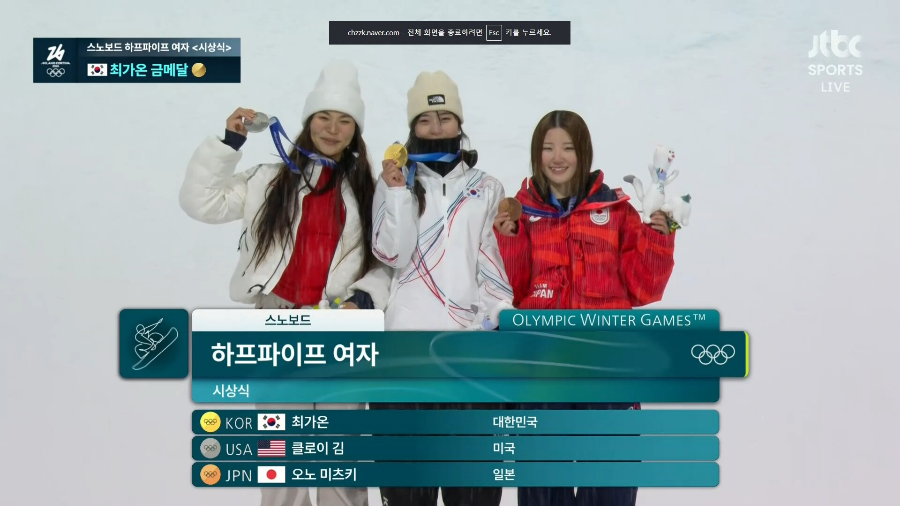 스노보드 최가온 선수