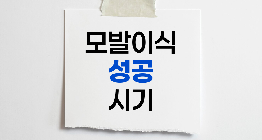 모발이식 성공의 열쇠, 최적의 시기와 주의사항