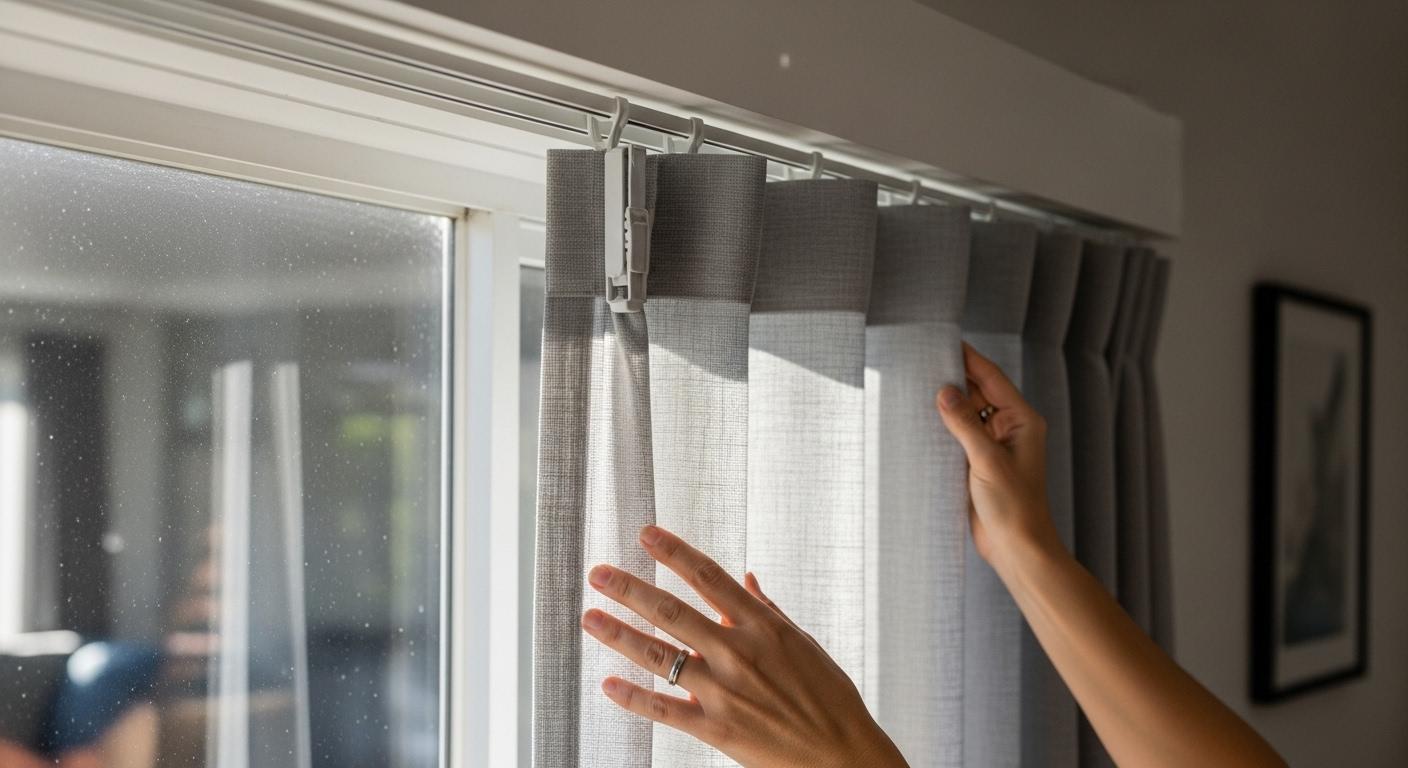 거실 커튼 무타공설치