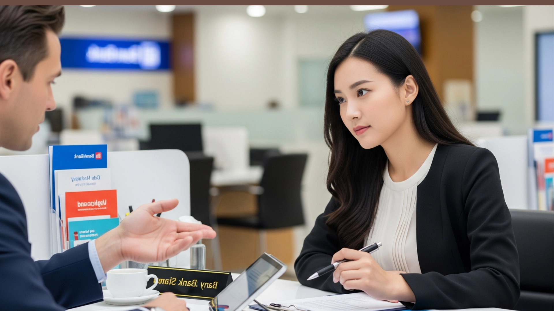 은행에서 상담 받는 사람2