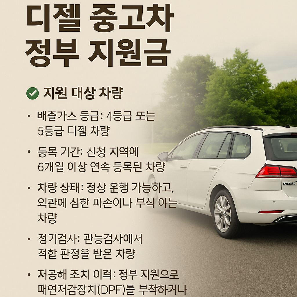 디젤 중고차 정부 지원금 2025