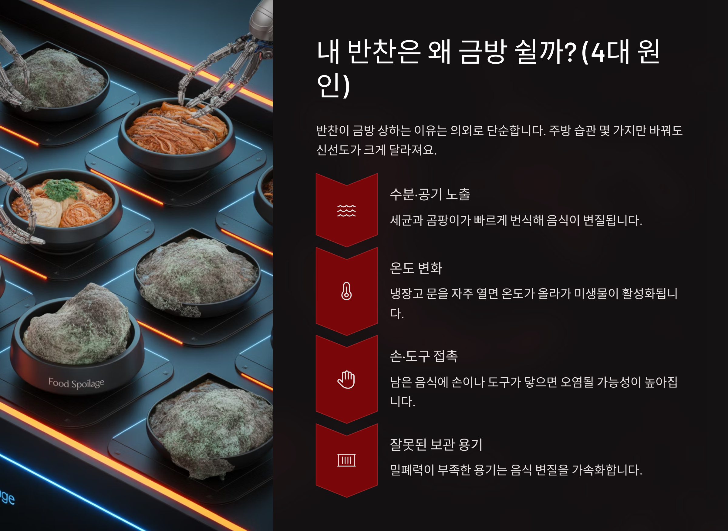 내 반찬은 왜 금방 쉴까? (4대 원인)