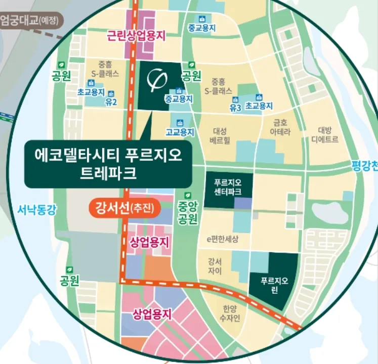 에코델타시티 푸르지오 트레파크 위치