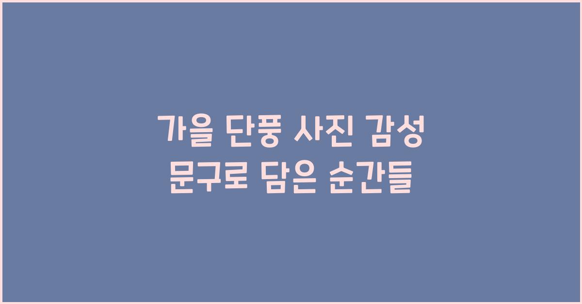 가을 단풍 사진 감성 문구