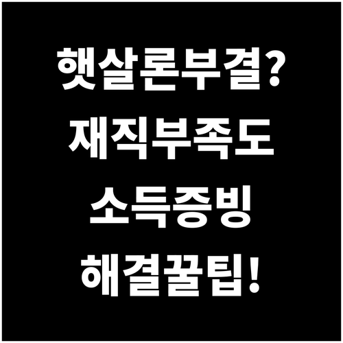 재직 기간 부족과 소득 증빙 문제로 ..