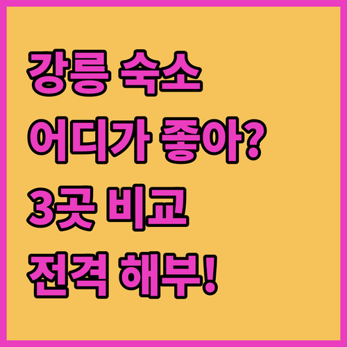 강릉 여행 숙소, 어디가 좋을까 강릉
