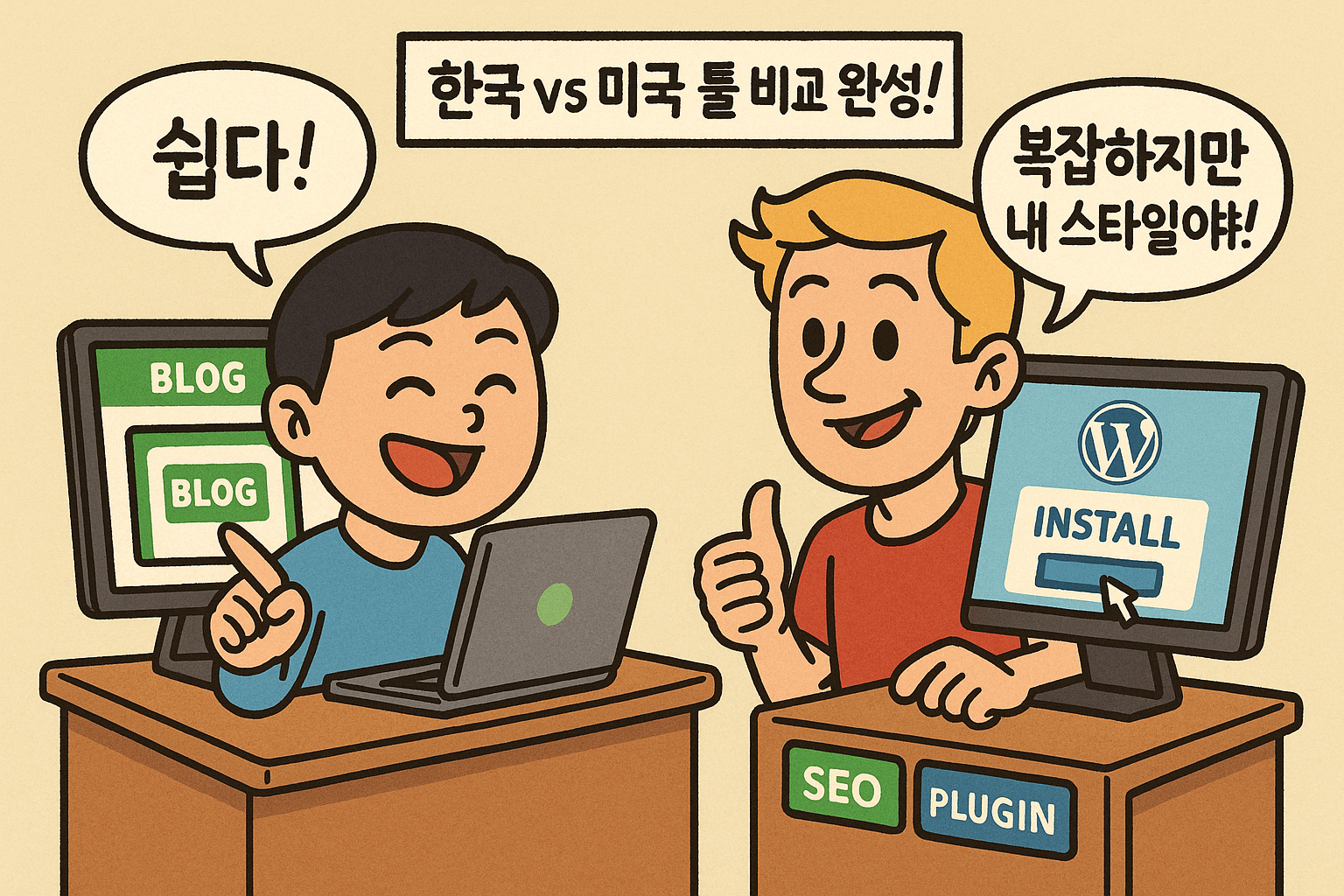 한국 vs 미국 블로그 툴 비교
