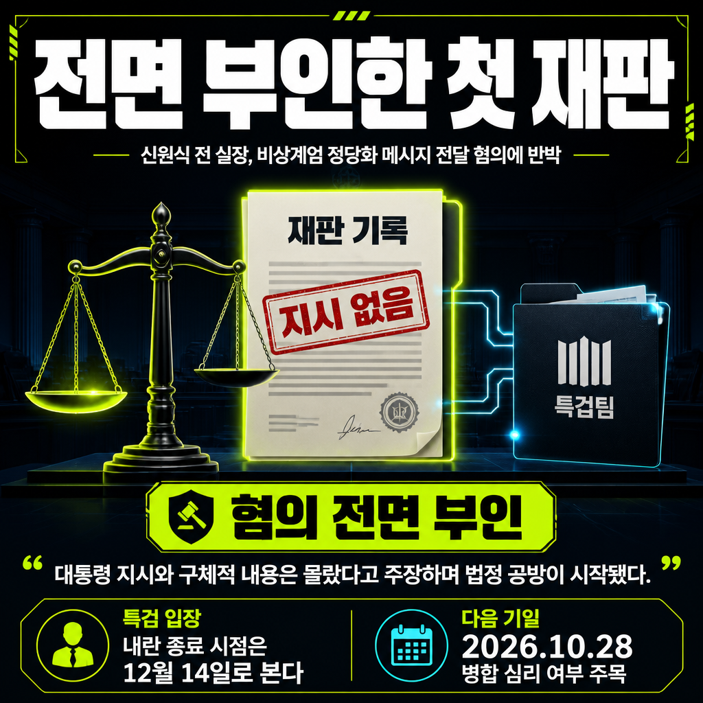 전면 부인한 첫 재판