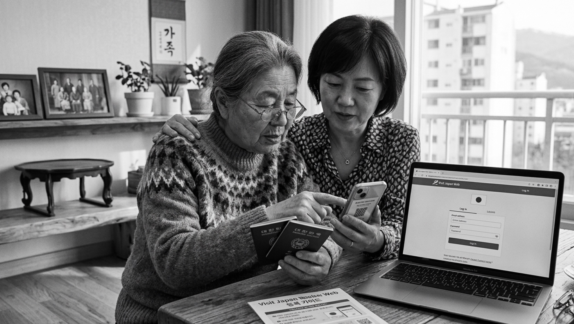 Visit Japan Web 신청하는 모녀