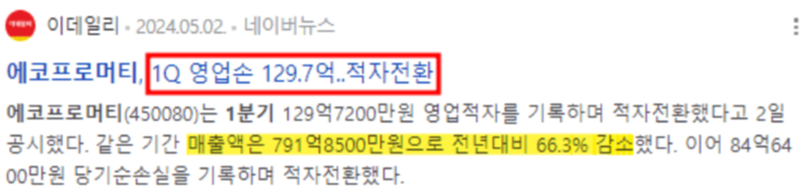 에코프로머티적자전환