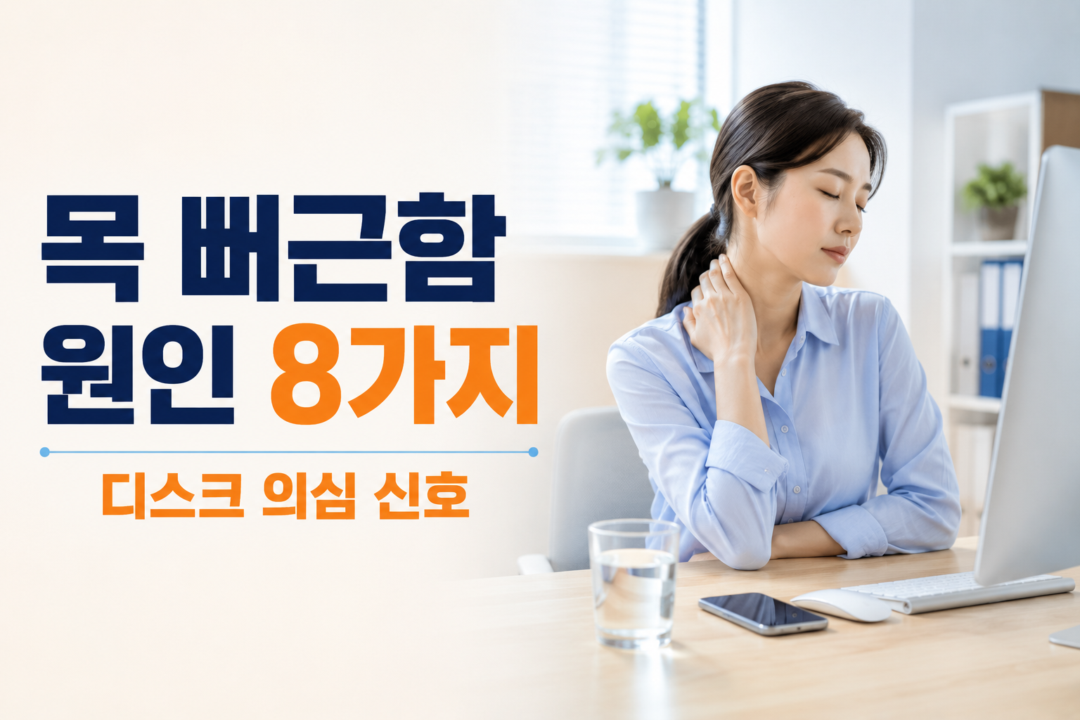 목이 뻐근한 이유 8가지와 디스크 의심 신호를 소개하는 건강 정보 썸네일