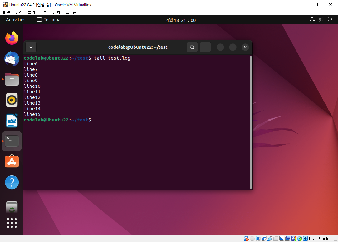 tail 명령어 예시