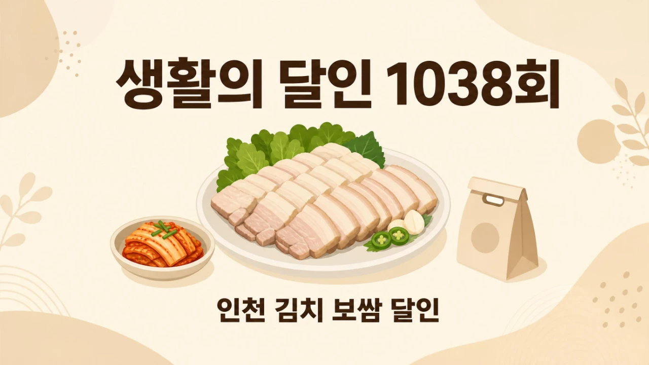 생활의 달인 1038회 인천 김치 보쌈 달인 위치와 포장 정보를 정리한 안내 이미지