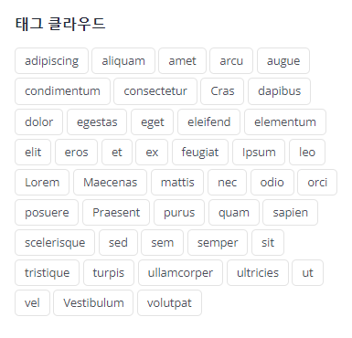 태그 클라우드 PHP 코드 편집 전 사진