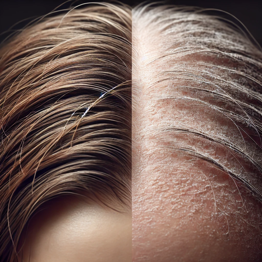 봄철 두피 관리의 중요성
건강한 모발과 두피, 그리고 미세머지, 건조한 모발과 두피를 표현하는 이미지