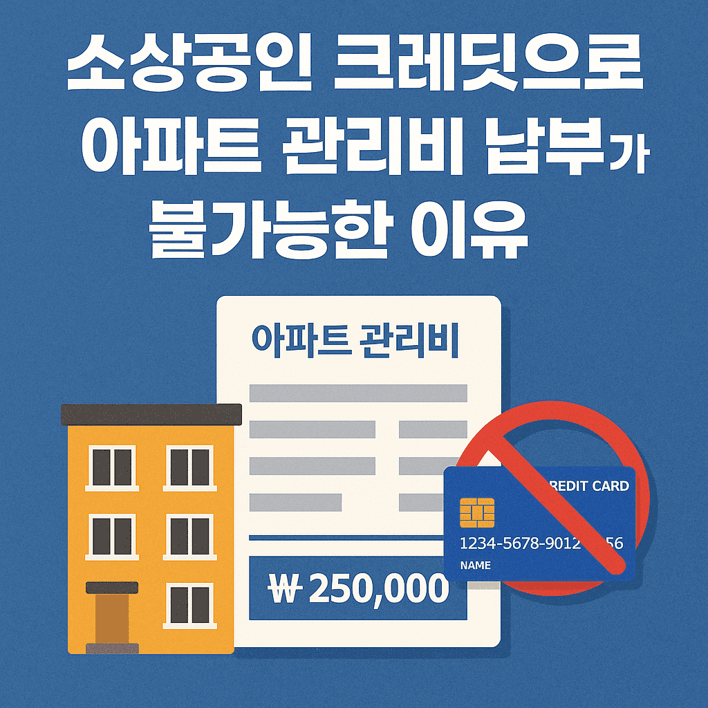 소상공인 크레딧으로 아파트 관리비 납부가 불가능한 이유
