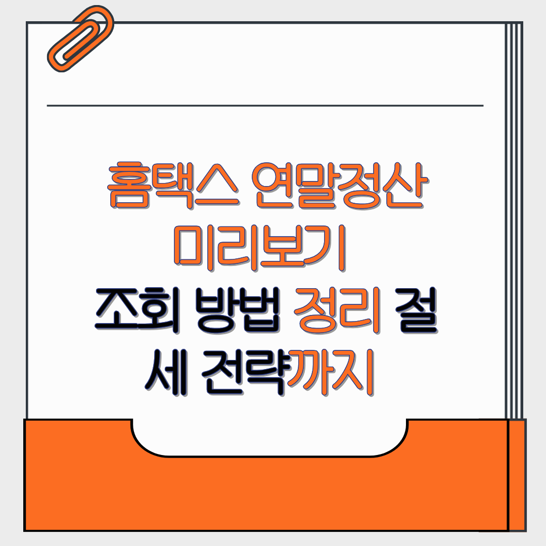 홈택스 연말정산 미리보기 조회 방법