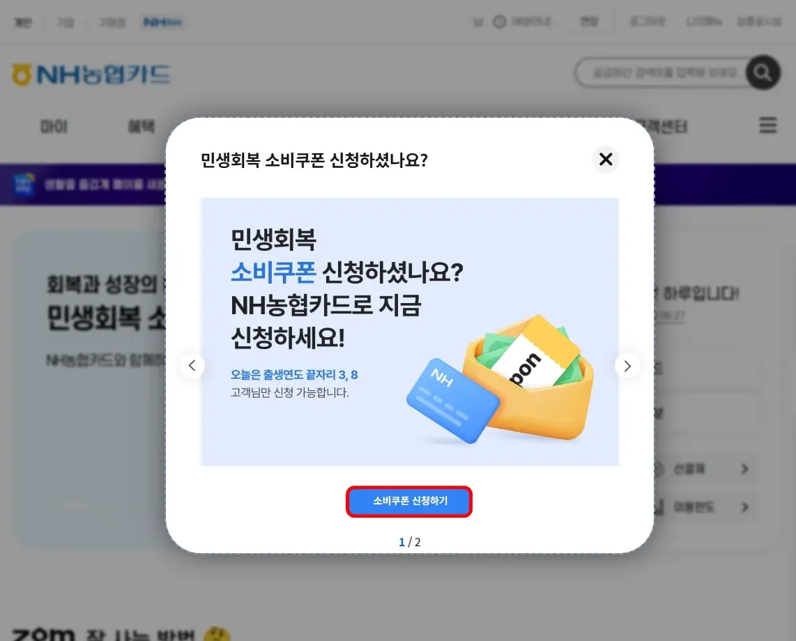 소비쿠폰 신청하기