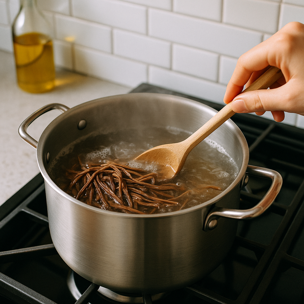 고사리를 삶는 이미지