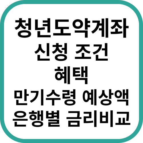 청년도약계좌 신청조건, 혜택, 만기수령예상액, 은행별 금리 비교
