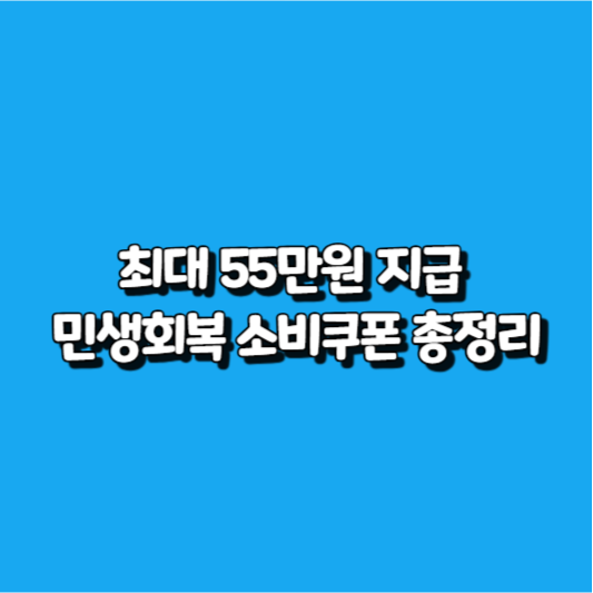 추경 최대 55만원 지급 민생회복 소비쿠폰 총정리 썸네일