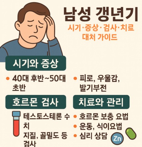 남성 갱년기 시기·증상·검사·치료·대처 사진