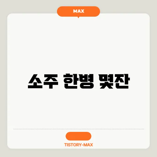 소주 한병 몇잔