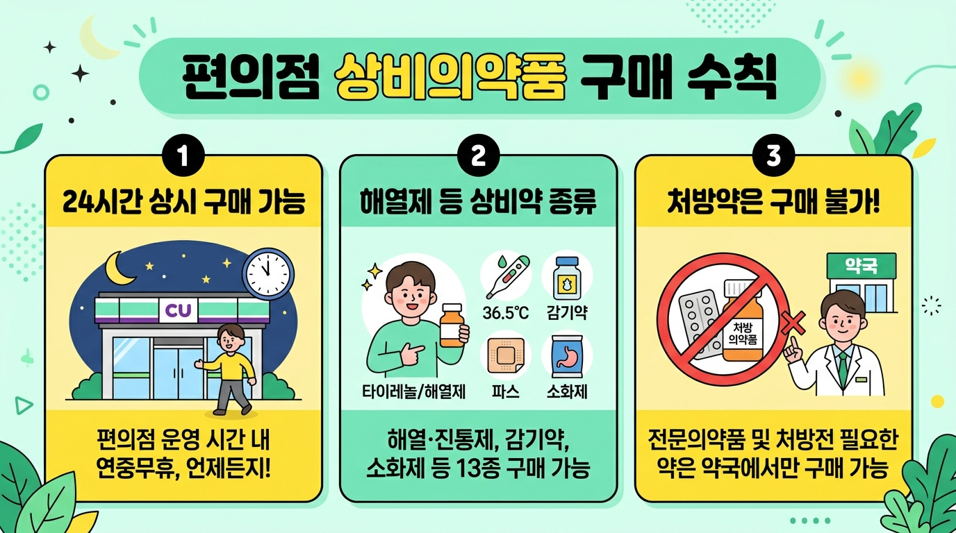 24시간 편의점 안전상비의약품 소화제 진통제