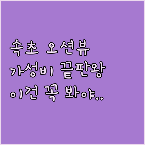 속초 호텔 오션뷰 가성비 숙소 베스트..