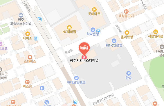 청주시외버스터미널 위치-지도