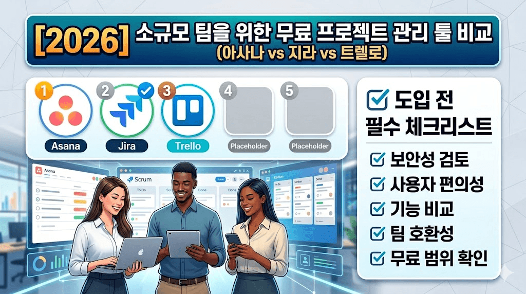 소규모 팀을 위한 무료 프로젝트 관리 툴 비교 (아사나 vs 지라 vs 트렐로)