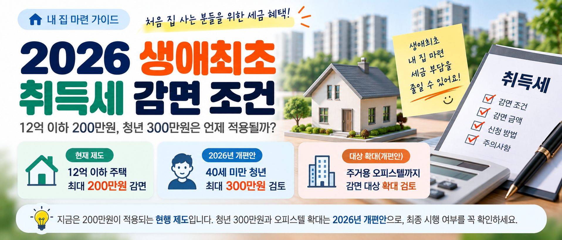 2026 생애최초 주택 취득세 감면 조건 이미지