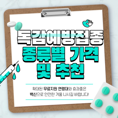 2025년-2026년 독감(인플루엔자) 예방접종 종류 및 가격/추천