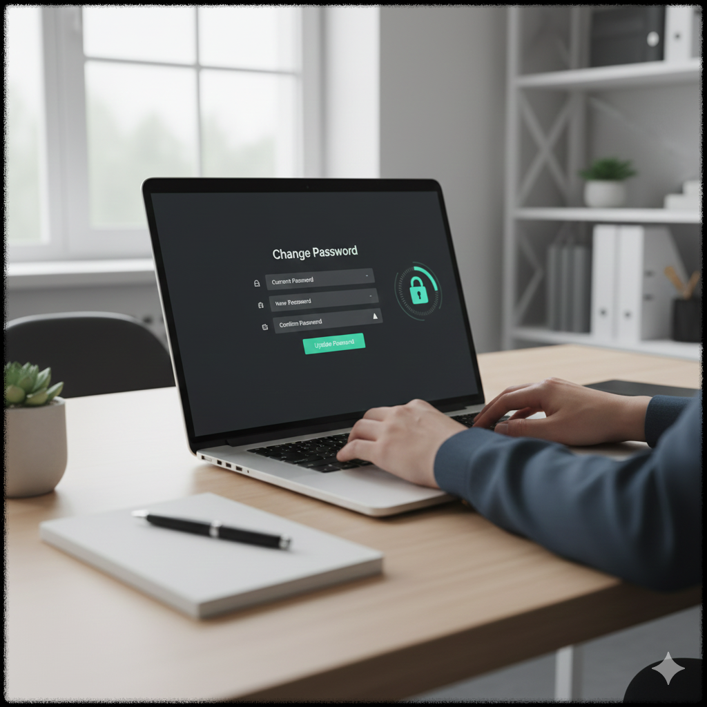 계정 비밀번호를 변경하는 장면