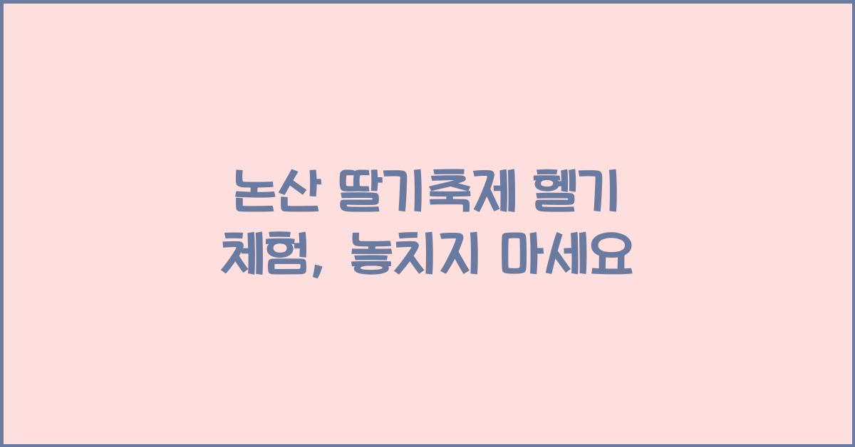 논산 딸기축제 헬기