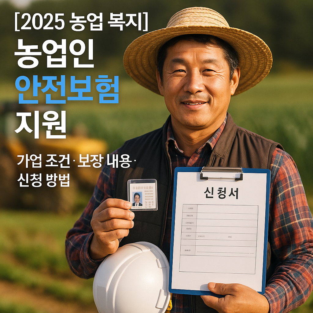 [2025 농업 복지] 농업인 안전보험 지원 ｜ 가입 조건&middot;보장 내용&middot;신청 방법