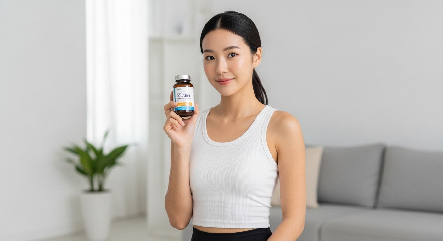 유산균을 들고 있는 여성