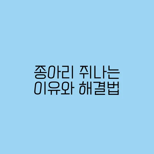 종아리 쥐나는 이유와 해결법, 마그네슘 부족 때문?