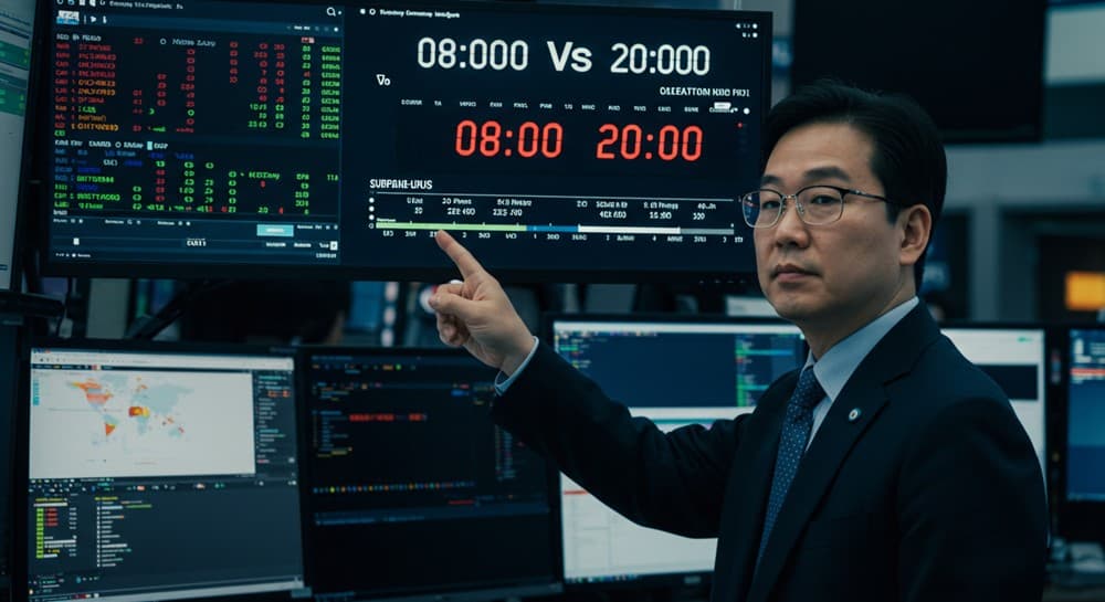 12시간 거래를 보여주는 한국인 투자자와 보드