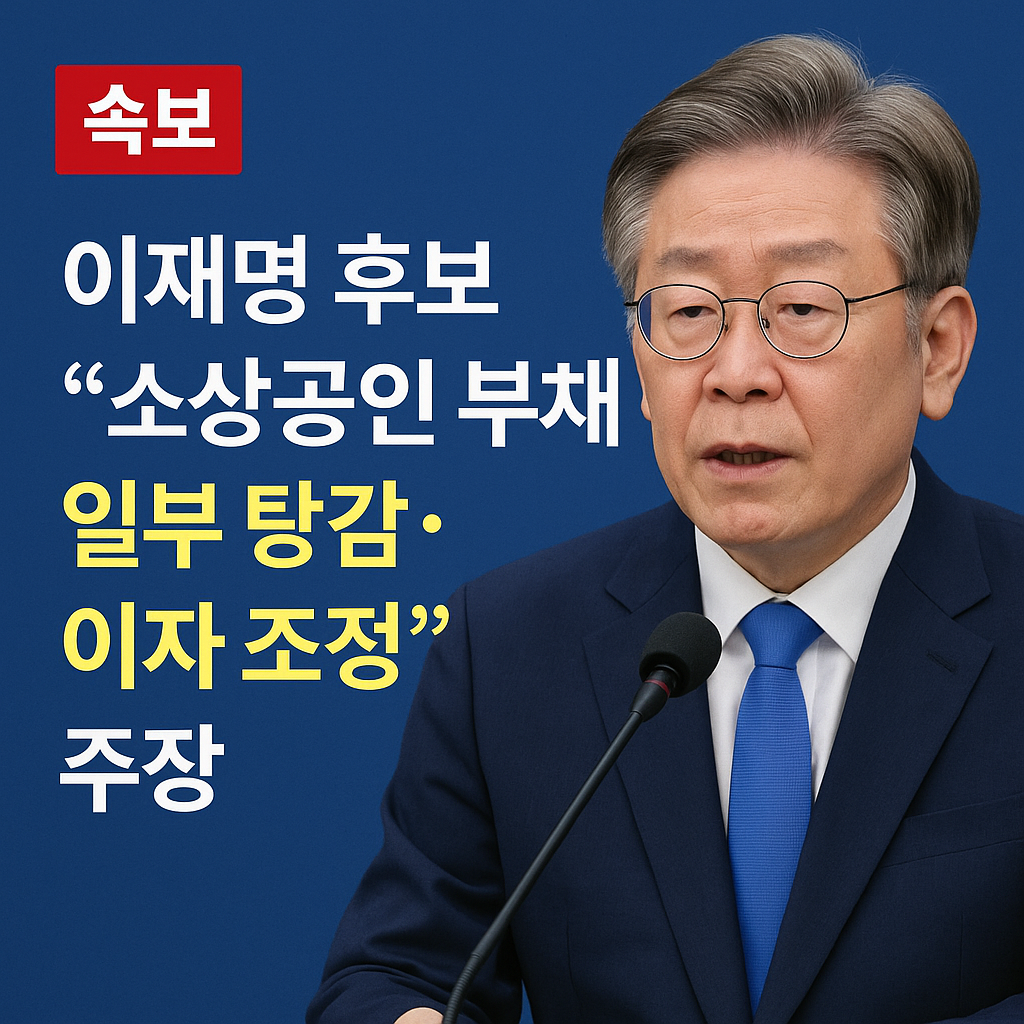 이재명 후보 "소상공인 부채 일부 탕감&middot;이자 조정