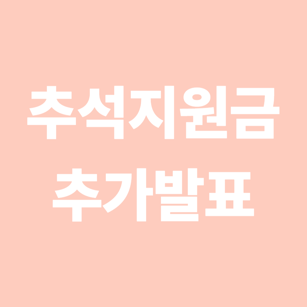 추석지원금 추가발표