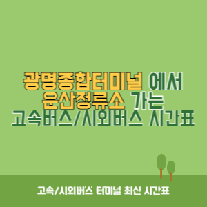 광명종합터미널에서 운산정류소 가는 시외버스 시간표 최신정보