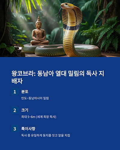 동남아 열대 밀림의 독사 지배자