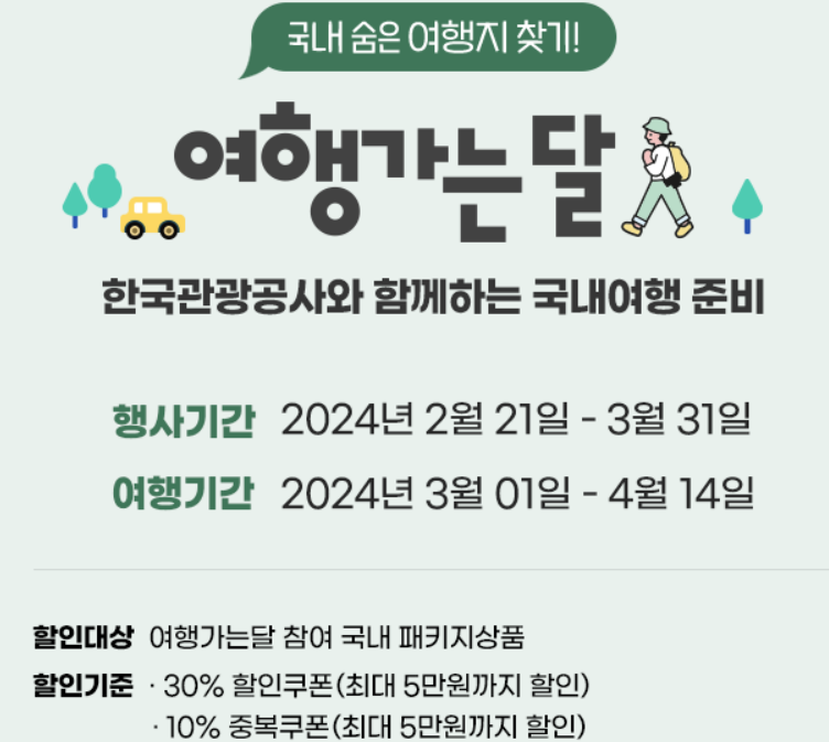 정부에서 지원하는 여행 할인쿠폰