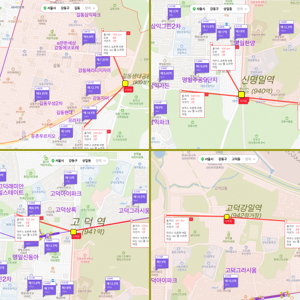 9호선 4단계 연장사업 역위치 (길동생태공원역, 신명일역, 고덕역, 고덕강일역)