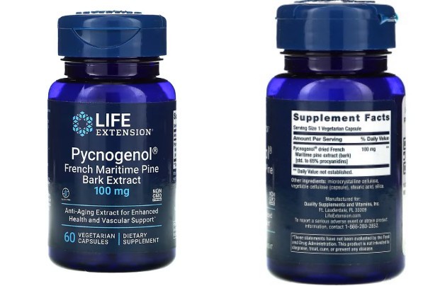 Life Extension, Pycnogenol, 프랑스 해송 껍질 추출물, 100mg, 베지 캡슐 60정