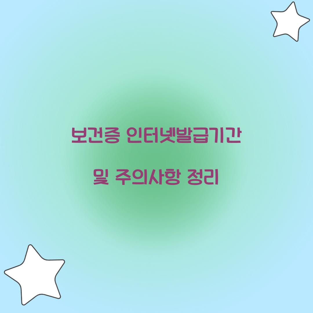 보건증인터넷발급기간