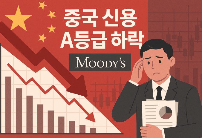 중국신용등급 하락을 표현한 이미지