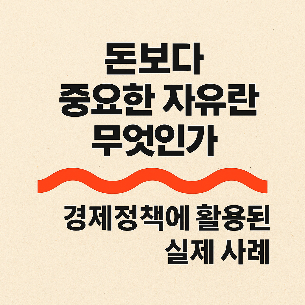 돈보다 중요한 자유란 무엇인가 - 경제정책에 활용된 실제 사례들